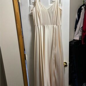 B Darlin Cream Sleeveless V-Neck Maxi Dress